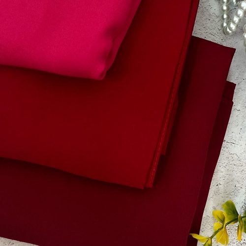 روسری حریر کرپ زرشکی