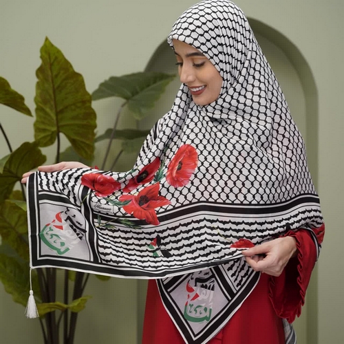 روسری نخی گلدار