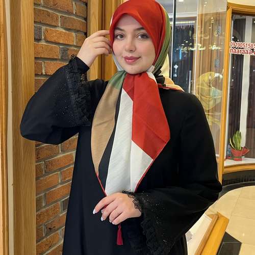 روسری نخی طرحدار قواره متوسط